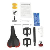 Bicicleta de Montaña plegable para adulto, rueda de 26 pulgadas, 21 velocidades, altura ajustable, negro + rojo, acero de alto carbono, fácil montaje - details 4
