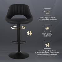 Taburete de Bar con Resaldo Diseño de Juego de 2 Taburete Giratorio 360° Altura Ajustable - details 4