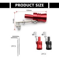 Paquete de 2 silbatos, tubo de silbato, silenciador de sonido turbo, válvula de descarga del tubo de escape de aluminio, pieza de repuesto para tipo universal - details 0