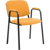 Confidente Ken Pro Tapizada En Tela I Silla De Conferencia con Base De Metal Negro I Silla De Oficina Sin Ruedas I Color:, Color:Negro - details 7
