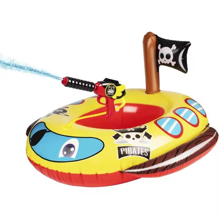 Feliz Flotadores Inflables de Piscina Nave de Pirata para Niños con Pistola de Agua - 1