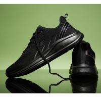 NOVEDAD DE VERANO 2024, zapatos Flyknit de estilo de pareja ligeros y transpirables deportivos negros puros para hombre - details 9