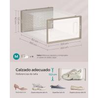 Cajas de Zapatos de Plástico Juego de 18 Organizadores Plegable, Apilable, Transparente, Blanco - details 33