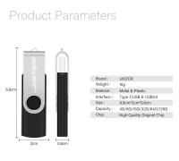 JASTER Flash Drive de Alta Velocidad OTG de 64GB Llavero Ligero Plateado - details 9