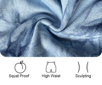 Pantalones cortos de yoga con tie dye para mujer FKAFIT leggings deportivos sin costuras con elevación de cadera material de nylon para actividades al aire libre - details 1