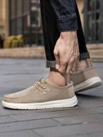(Lo mejor) Zapatillas de punto transpirables para hombre, ligeras y antideslizantes, de color liso, deportivas y sencillas - details 3