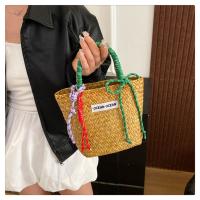 Bolso de cesta de paja de gran capacidad, bolso de mano tejido hecho a mano con cuerda de nailon, bolso de compras de moda, bolso tejido de hierba para playa - details 13