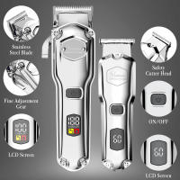 Hatteker-cortadora de pelo profesional inalámbrica para hombre, máquina eléctrica de Metal para cortar Cabello, 18 piezas - details 3