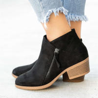 Mujer – Botines con tacón cuadrado – Botines con Cremallera – Tacón Medio – Estilo Casual – Cómodos – Moda - details 9