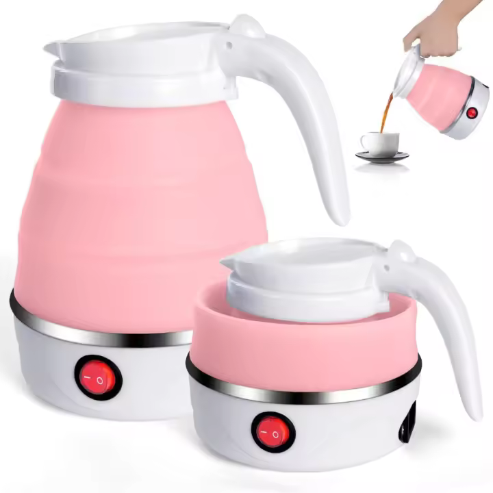 Hervidor de Agua Eléctrico Plegable, Resistencia Oculta, Silicona, 0,6 Litros, 800W, Libre de BPA - 1