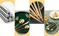 Conjunto de Vajilla de Acero Inoxidable 30 Piezas de Cubertería Plana Utensilios de Cocina Duraderos Juego de Palillos Brillantes - details 3