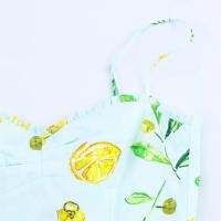 Vestido de tirantes 2025 con lazo decorativo y espalda descubierta con estampado de limones, falda larga holgada, novedad de verano, para mujer - details 13