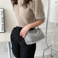 Bolso de mano de gran capacidad con diamantes de imitación, bolso de hombro con cadena de perlas, pequeño bolso cuadrado, bolso de almohada, bolso de cosméticos, bolso de hombro para mujer, fiesta - details 9