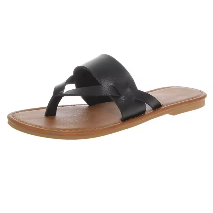 Sandalias Planas de Punta Peep Suela Antideslizante, Transpirable, Estilo Bohemio Retro para Mujeres Zapatos Casuales de Playa para Primavera/Verano - 1
