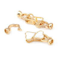 2 juegos de conectores de latón y circonita y concha de Color dorado de 18K para collares, cierres de pulsera, suministros para fabricación de joyas, accesorios Diy - details 16