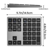 Teclado numérico inalámbrico ultradelgado con Bluetooth, 2,4G, recargable por USB, para IOS y Android, color negro - details 5