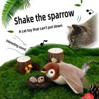 Juguete de Gato Interactivo Pájaro Volador Recargable que Ruge Juguete de Peluche Activado por Tacto de Catnip - details 0
