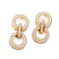 Conector de Estrella Redondo de Brasso y Zirconio de 18K Oro Accesorios de Joyería DIY para Collares y Pulseras Hecho en China - details 7