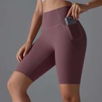 Bolsillos de yoga Secado rápido Correr Ciclismo activo Entrenamiento Gimnasio Pantalones cortos Fiess Cintura alta - details 16