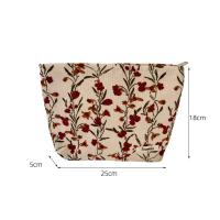 Bolsa de Maquillaje de Pana Retro con Estampado de Flor Ideal para Viajes Organizador de Cosméticos - details 0