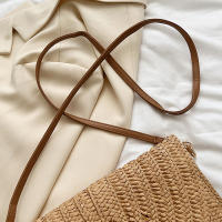 Bolso cruzado de hombro tejido de paja para mujer, bolso de mano de playa, bolsos de sobre hechos a mano informales de verano - details 30