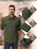 MAGCOMSEN-Camisa de manga larga para hombre, camisa de trabajo informal con botones y bolsillos, ligera, para senderismo y montaña - details 2