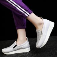 Zapatos de punta redonda plana con cremallera lateral inferior gruesa, zapatos deportivos casuales para mujer, zapatos de talla grande - details 18
