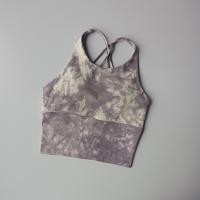Sujetador deportivo de belleza para mujer, Top transpirable, Tie-Dye, Top corto para gimnasio, Push Up, Top de entrenamiento - details 5