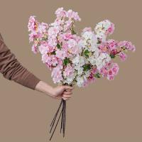 Rama de flor de melocotón Artificial de tacto Real, elegante flor de cerezo de seda de plástico hecha a mano, flor falsa para sala de estar y escritorio - details 10