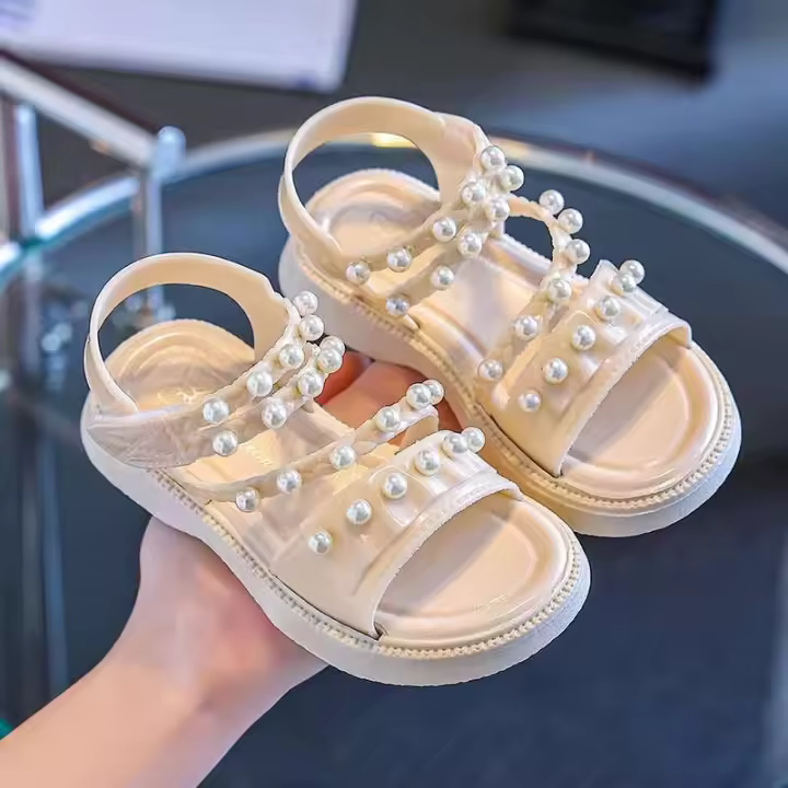 Nuevas zapatillas de goma para niños, sandalias 2024 con diseño de lazo, zapatos bonitos y a la moda para mujer, plataforma de verano a bajo precio - 1