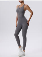 Conjunto de Yoga Deportivo con Cremallera de Cuello Alto Sin Mangas Talla Delgada Cinturón Elástico - details 8