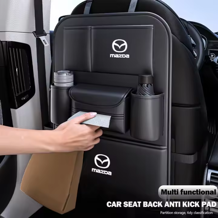 Almohadilla antipatadas trasera para asiento de coche, almohadilla de protección de respaldo de asiento de coche a prueba de suciedad, adecuada para Mazda 2 3 6 CX3 CX-30 CX-5 CX-8 CX-9 BT50 MX-5 - 1
