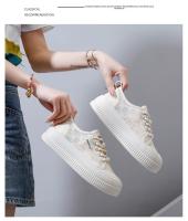 Nuevos Zapatos Blancos Transpirables, Versátiles Zapatos Casuales Delgados De Encaje De Suela Gruesa - details 20