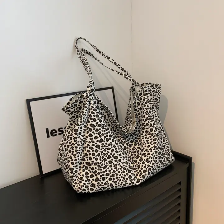Bolso de mano de lona con estampado de leopardo para mujer, regalos para ella, bolso de hombro diario de gran capacidad para el día a día, bolsos de viaje diarios de alta calidad para el regreso a la escuela, bolso de mano de trabajo, bolso de playa, bols - 1