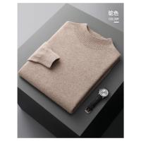 Otoño/Invierno nuevo suéter de cachemira para hombres jersey listo para usar de primera línea suéter Casual de medio cuello alto camisa de punto de lana pura - details 14