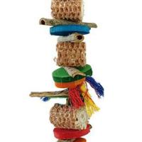 Jaula de madera colorida para loros, juguete resistente a las mordeduras, juguetes para masticar pájaros, cuerda resistente al desgaste, columpio para pájaros, suministros para mascotas - details 7