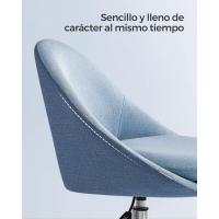 Silla de Oficina en Casa, Silla Giratoria de Algodón y Lino, Silla de Escritorio, Acolchada con Espuma, Altura Ajustable, para Estudio, Dormitorio, Azul Pálido OBG020Q01 - details 4