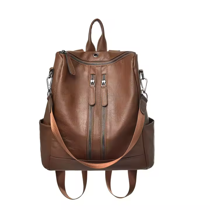 Mochila Retro de cuero suave para mujer, mochila multifuncional de gran capacidad, bolso de viaje de ocio, tendencia popular - 1