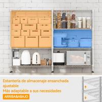 Estantería de Almacenamiento de 4 Niveles de Metal Ajustable en Altura para Cocina y Despensa - details 13