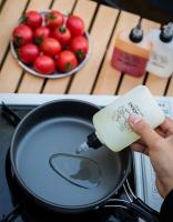 Botella de aceite para acampar al aire libre, tarro de vinagre a prueba de fugas de 120 ml, botella de jugo para cocinar y barbacoa con cubierta superior giratoria de HDPE - details 10