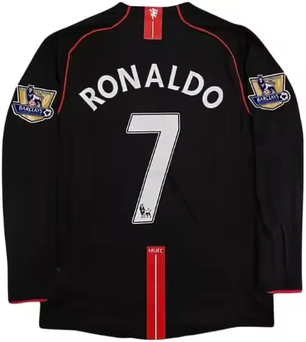 Camiseta de fútbol Ronaldo Retro 2008 de manga larga para hombre, versión para fanáticos - 1