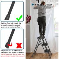 Escaleras Plegables de 4 Escalones, Capacidad de 150KG con Pedales Antideslizantes Anchos, Taburete de Mano de Acero, Manubrio de Esponja, Uso en Interiores y Exteriores, Negro - details 37