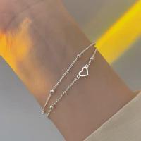 Pulsera de Plata Esterlina S925 Diseño de Corazón de Doble Amor para Mujer - details 2