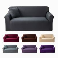 Funda de Sofá de Poliéster Elástica Antideslizante Cubierta Protectora para Muebles para Dormitorio, Oficina, Sala de Estar Incluye Cojín de Imitación - details 1