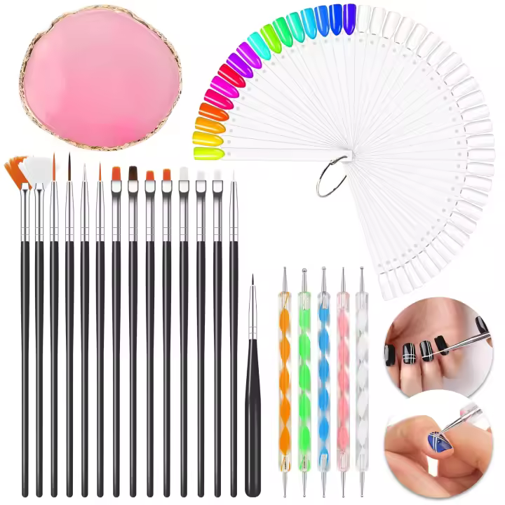 Kit de pinceles para decoración de uñas, pluma de diseñador, herramientas de sello para decoración de uñas - 1