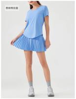 Nuevas faldas pantalón de tenis deportivas para mujer, medias de cintura alta, pantalones cortos de tenis para Yoga, faldas con bolsillos, minifaldas plisadas sólidas antiagotamiento - details 12