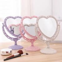 Espejo de maquillaje de escritorio con forma de corazón, tocador portátil de doble cara, cosmético compacto para mujeres - details 0