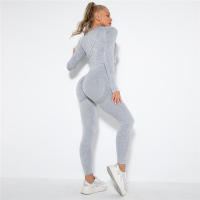 Conjunto de mallas de yoga sin costuras para mujer, ropa deportiva, para entrenamiento, gimnasio, ropa deportiva - details 12