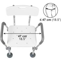 Mobilidad Silla Ducha Personas Mayores, Respaldo y Reposabrazos Extraibles, Ajustable en Altura - details 3
