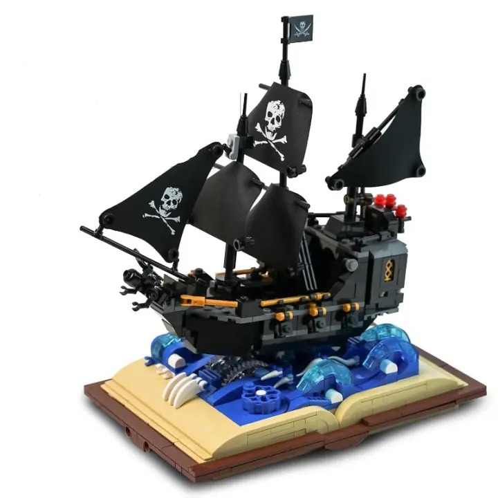 Juego de Construcción de Barco Pirata 919pcs Bloques para Adultos Nave de Hawk Negro para Niños 8-14 Años - 1